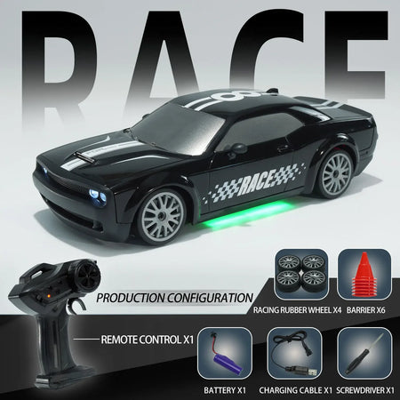 High-Speed 1:20 4WD RC Racing Car - 20Km/h Remote Control Drift Car black