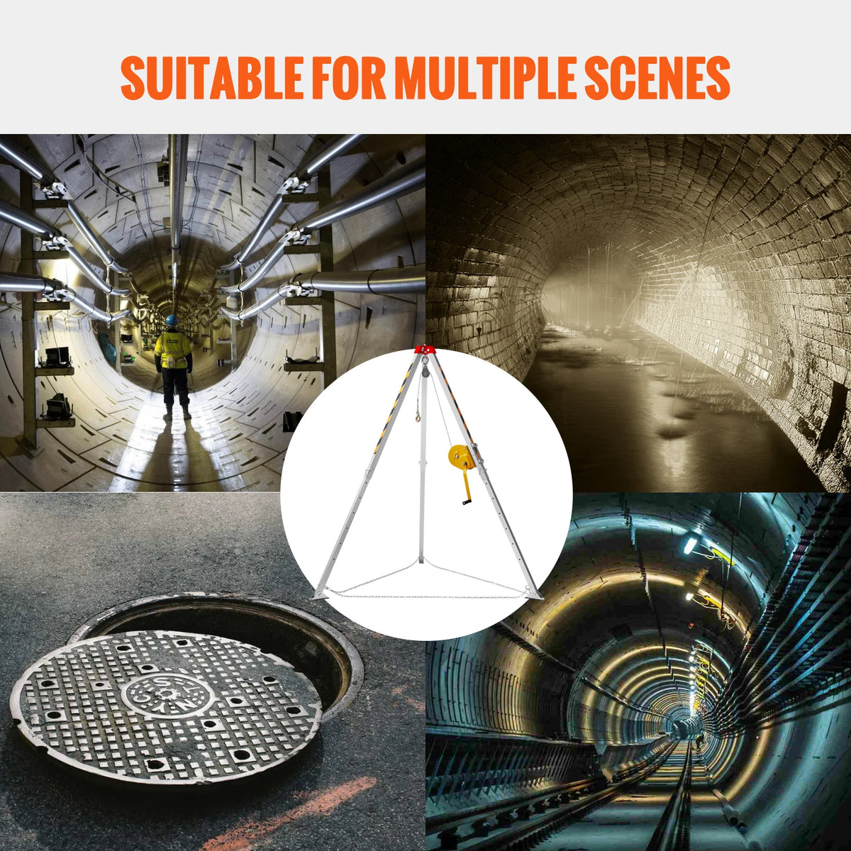 SucceBuy Confined Space Tripod Kit &ndash; 1800/2600 Lbs Capacity