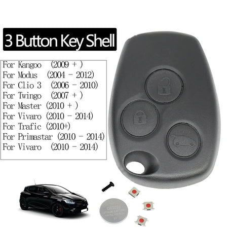 2/3 Button Switch Car Remote Key Shell Fob Case For Renault Clio Trafic Twingo Kangoo Master Modus Dacia Duster Sandero Modus by InterCyprus Trading Ltd