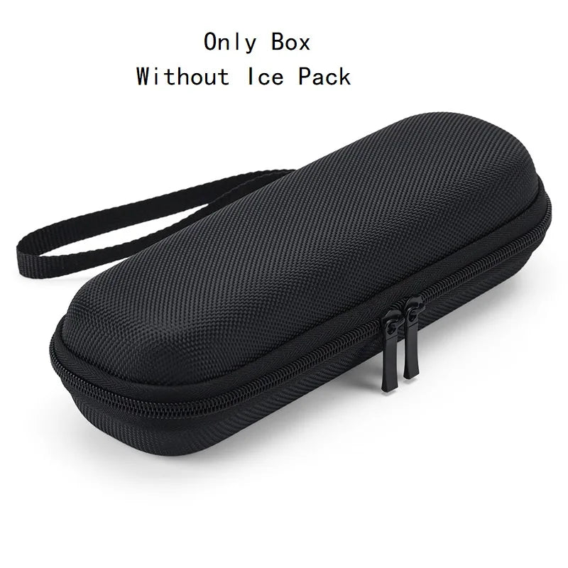 Eva Insulin Ice Pack Box - Portable Waterproof Cooler Black (No ice pack)