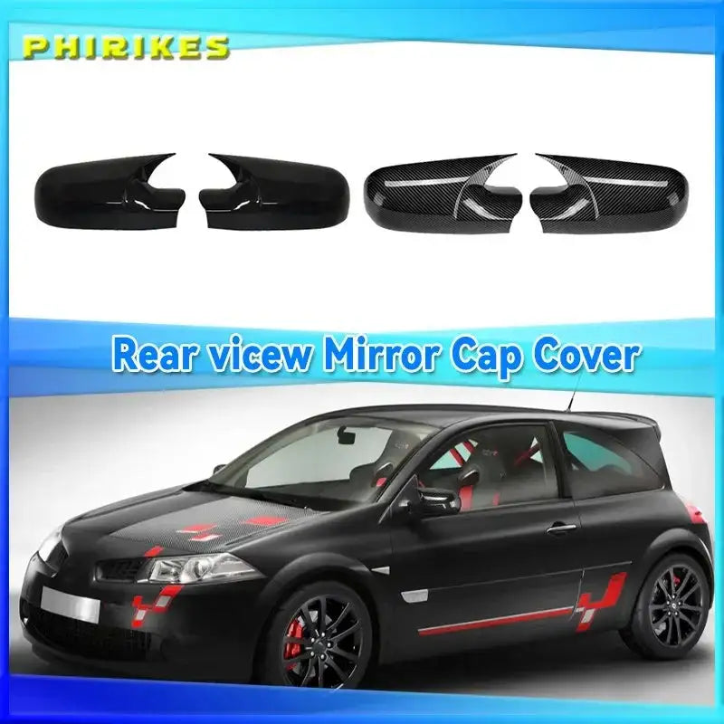 Glossy Black Carbon Mirror Cover For Renault Megane 2 MK2