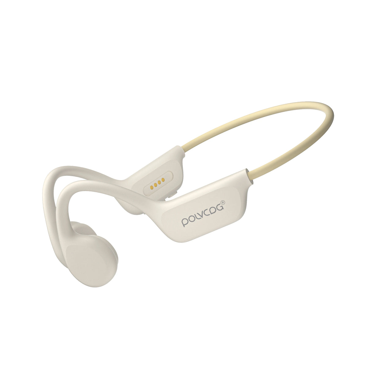 POLVCDG Bone Conduction Headset - IPX8 Waterproof Bluetooth 5.3 X7-Cloud White