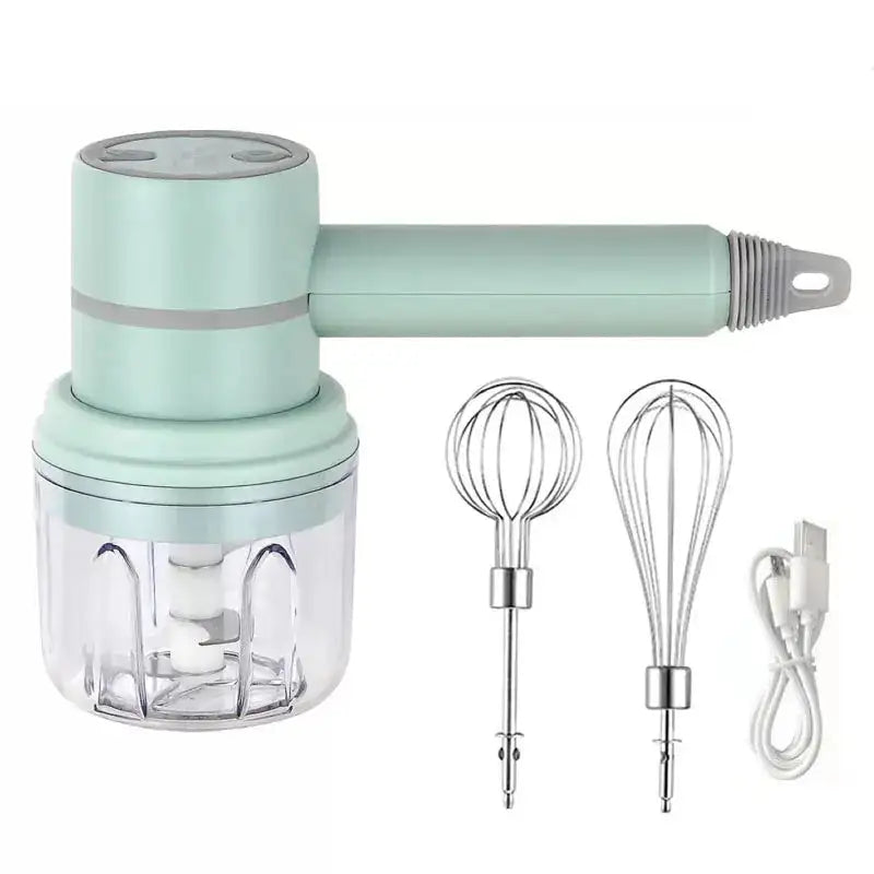USB 2 In 1 Electric Milk Frother And Chopper Whisk 3 Speed