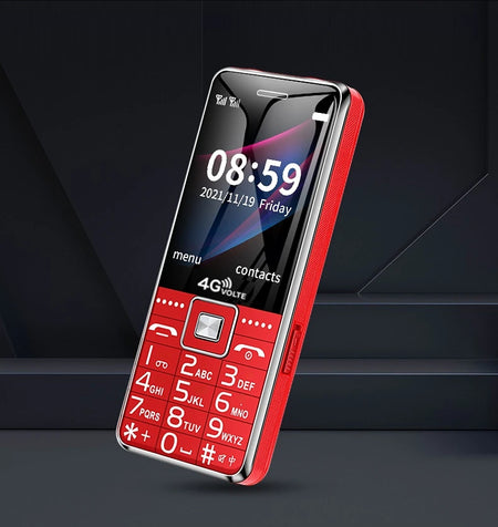 MAFAM Senior Large Button Phone &ndash; SOS Dial Loud Voice Red