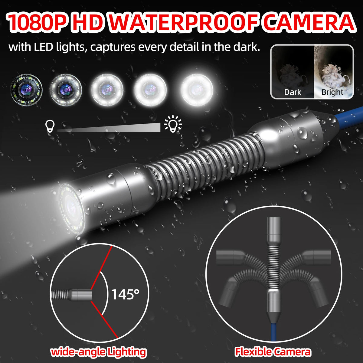 Sanyipace S8417D Sewer Pipe Camera &ndash; DVR 16GB Recording