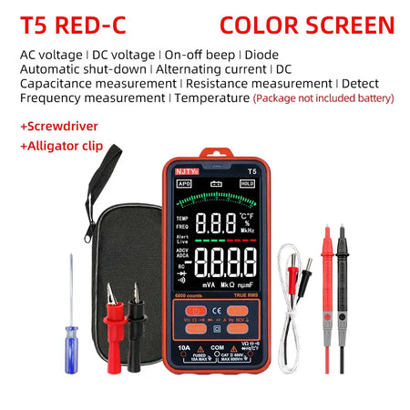 NJTY T1 Pocket Multimeter TrueRMS NCV 600V DC Tester T5 R - C