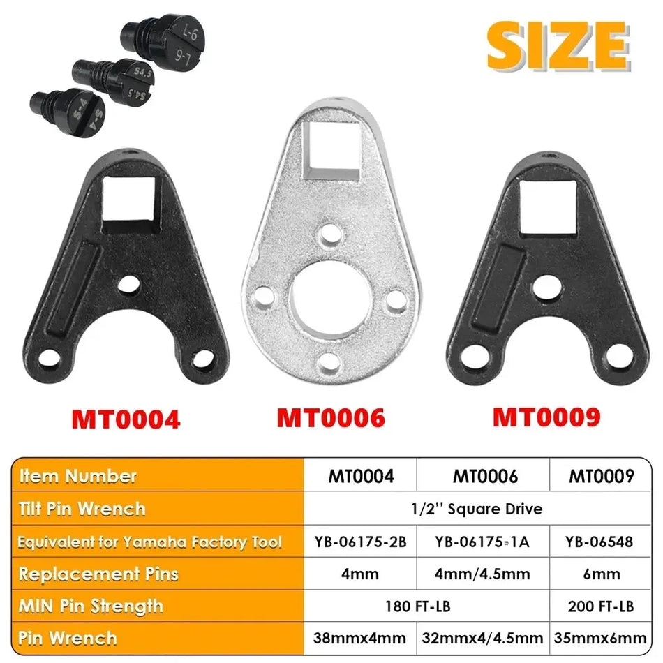 Outboard Trim/Tilt Pin Wrench Tool Set - MT0004 MT0006 MT0009 For Yamaha Suzuki Johnson Evinrude All Seastar Hydraulic End Caps by InterCyprus Trading Ltd