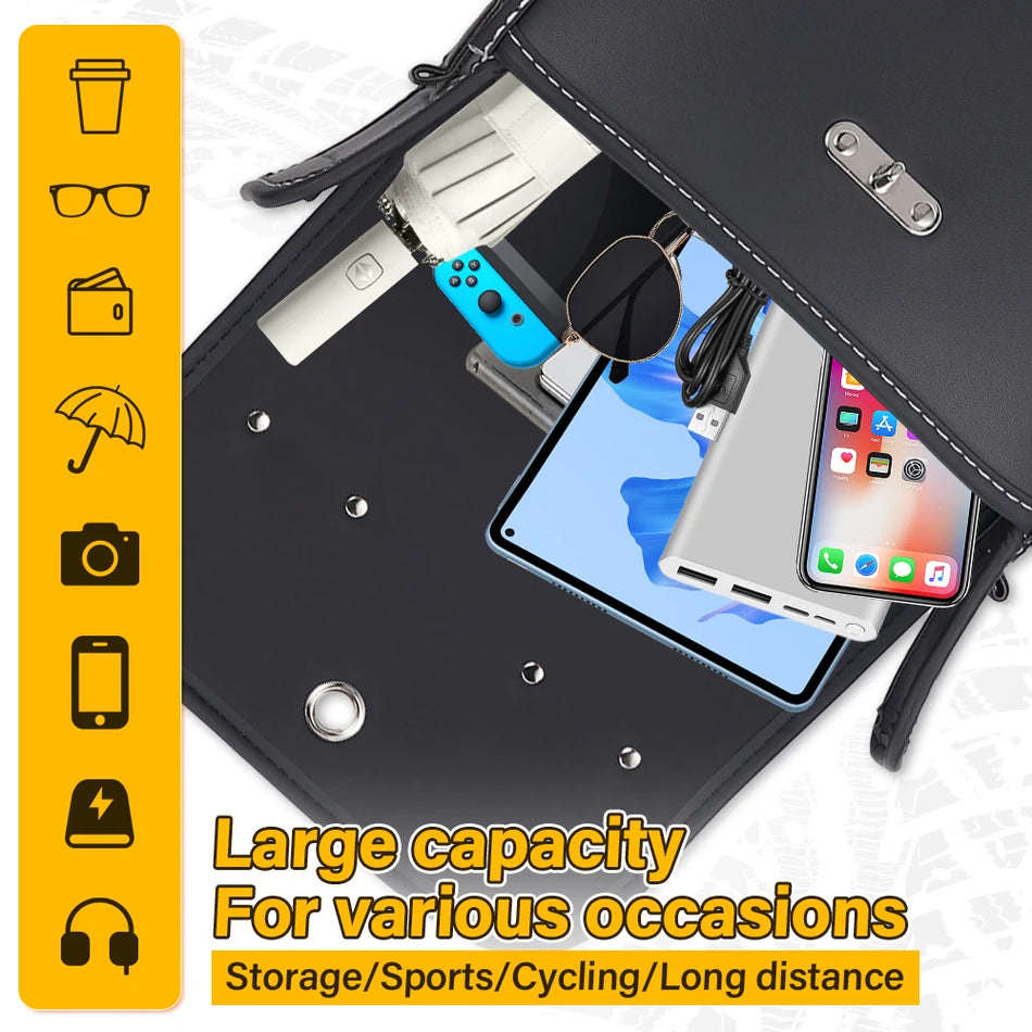 Sėdynių krepšiai Honda, BMW, Suzuki - universalūs PU odos apsaugos nuo vagystės, atsparūs oro sąlygoms motociklo saugojimui