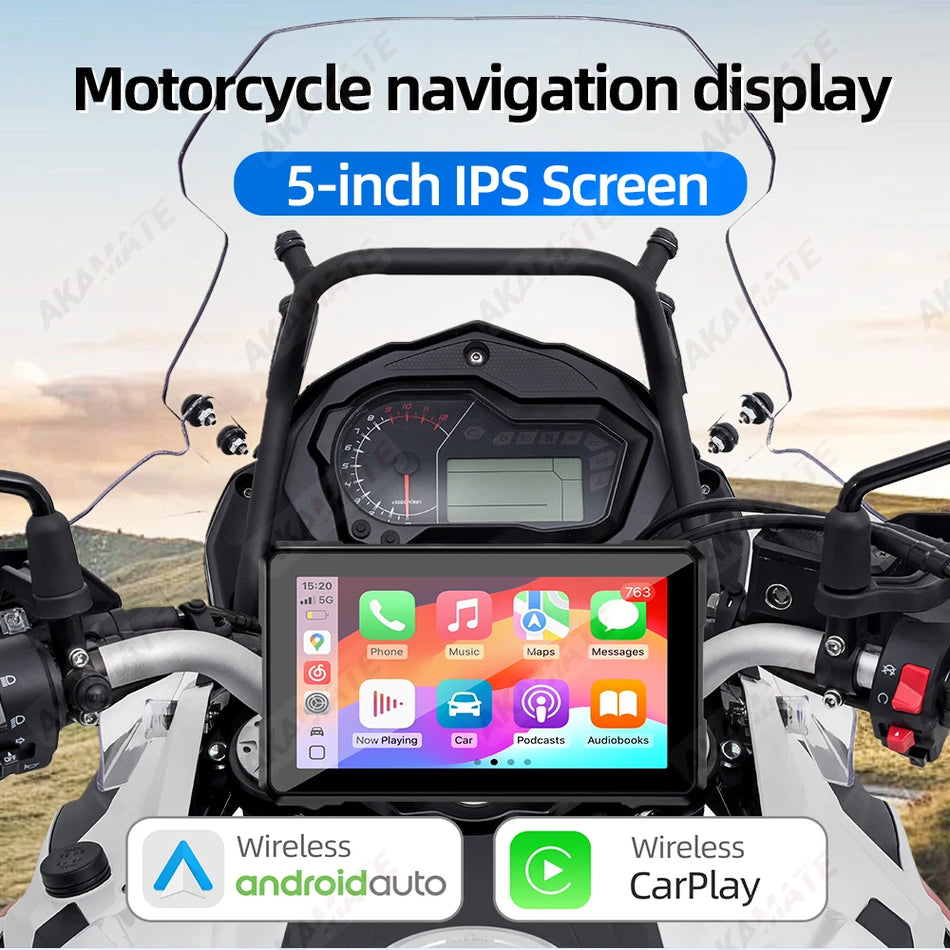 AKAMATE 5Inch Motorcycle Monitor &ndash; Wireless CarPlay