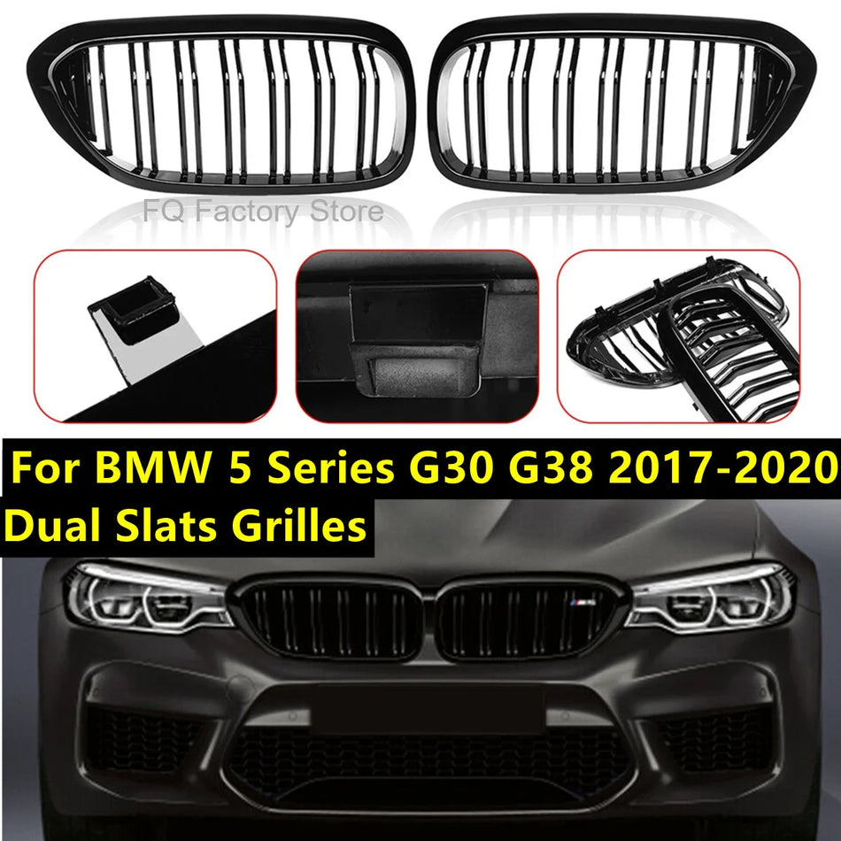 Front Grille Double Slats Abs For Bmw 5 Series G30 G31 G38 M5