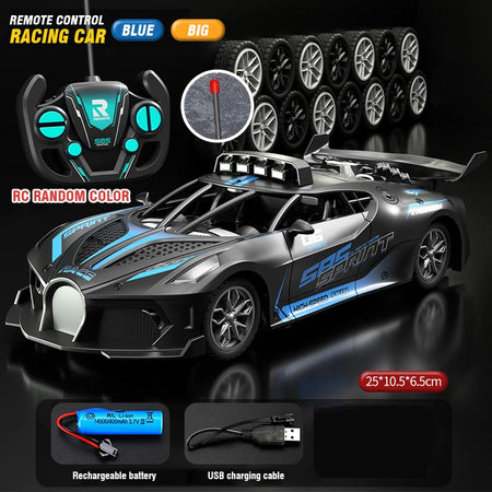 RC Car 4Ch High-Speed Drift Remote &ndash; Long Battery Life Blue 25CM