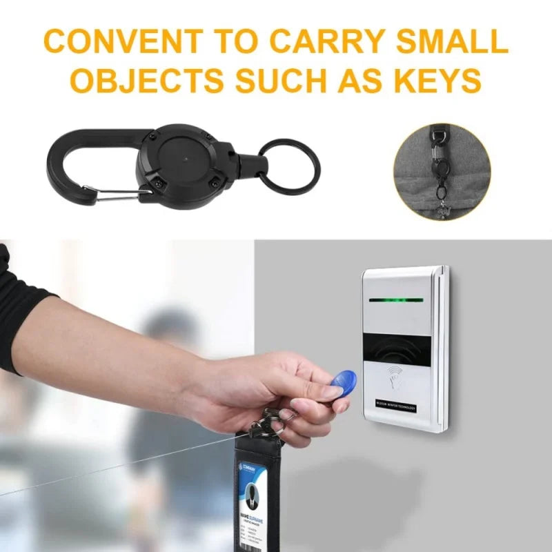 Outdoor Retractable Keychain with Heavy Duty Carabiner &ndash; 2/4/8pcs Badge Holder Reel