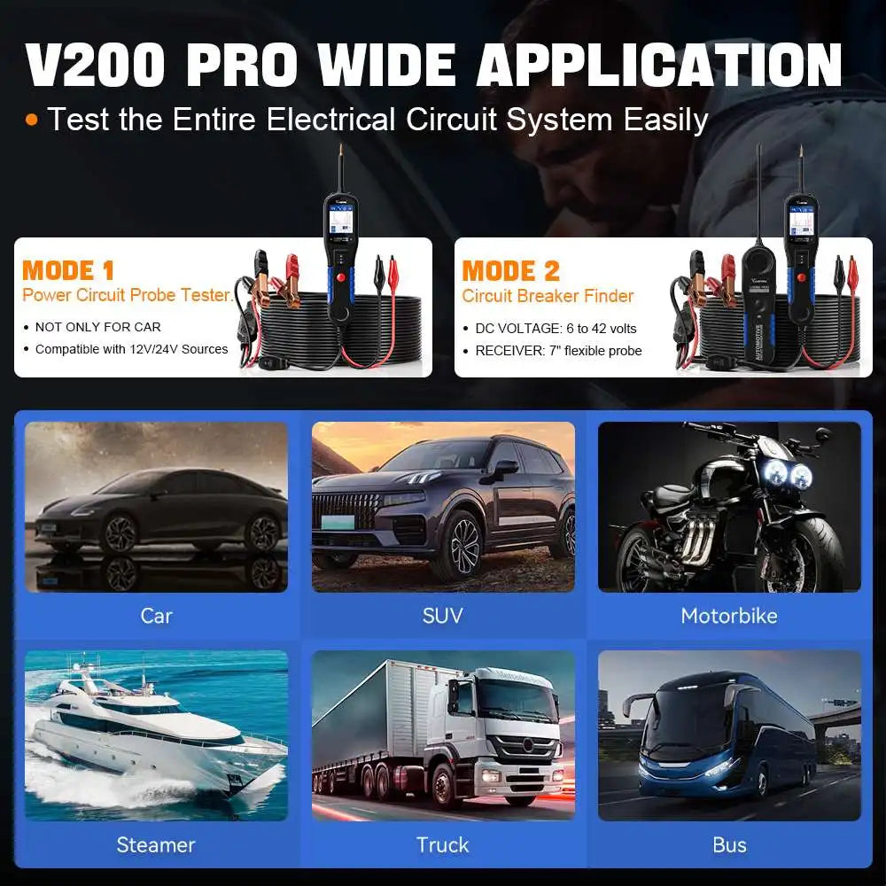 VDIAGTOOL V200 Pro Auto Circuit Tester &ndash; Open Short Test