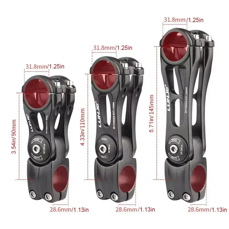Adjustable Bicycle Handlebar Stem 90/110/130/145MM Road Mountain Bike Stem -80° 80° MTB Power Adjustment 31.8mm Bike Table by InterCyprus Trading Ltd