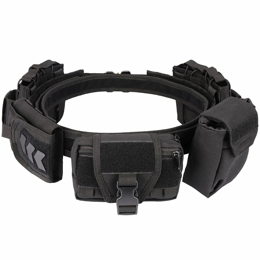 YAKEDA Inner Nylon Patrol Tactical Waist Utility Duty Belt &ndash; Quick Detach Buckle Black