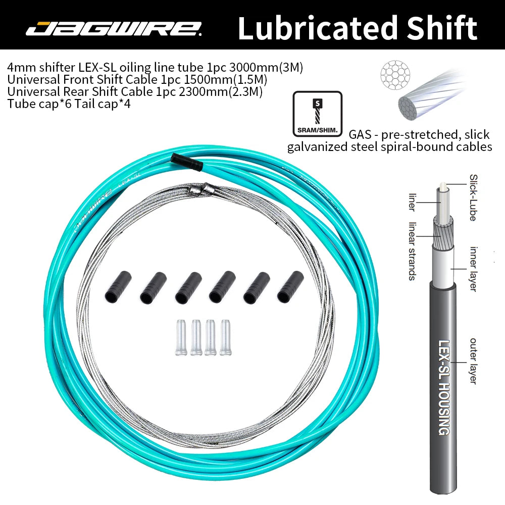 JAGWIRE MTB Road Bike Cable Set &ndash; Durable Brake and Shift Performance Shift-LEX-SL Bianch