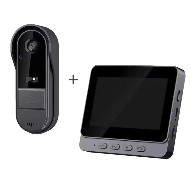 Wireless Intercom Doorbell - HD Night Vision, Waterproof 4.3&quot; IPS Screen, Smart Home Security IP65 waterproof