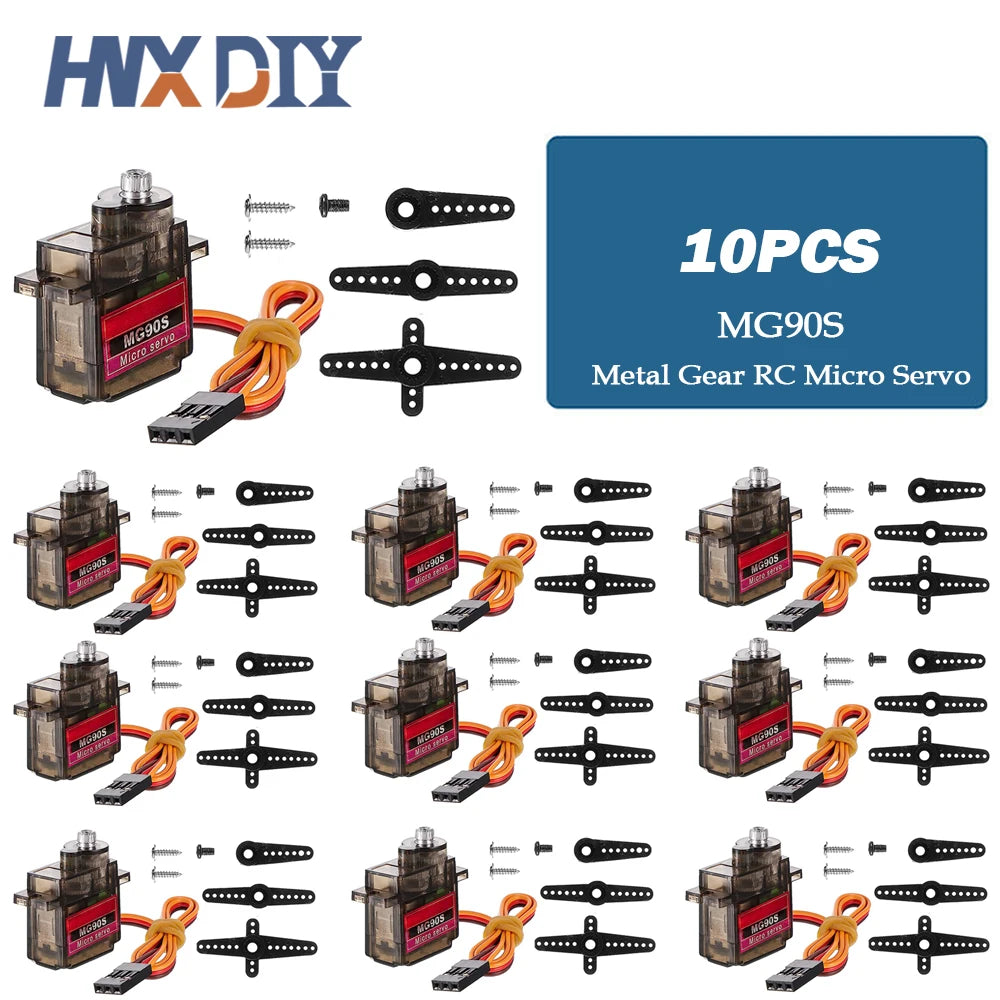 MG90S Micro Servo Motor &ndash; High Precision 180 Degree Rotation 10pcs-Metal Gear