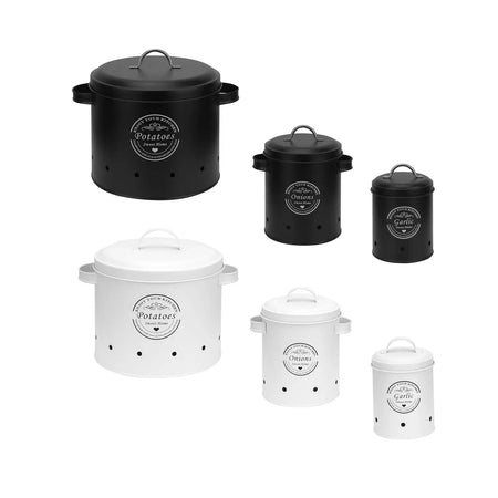 Potato Onion Garlic Storage Bin &ndash; Airtight Lid with Farmhouse Decor