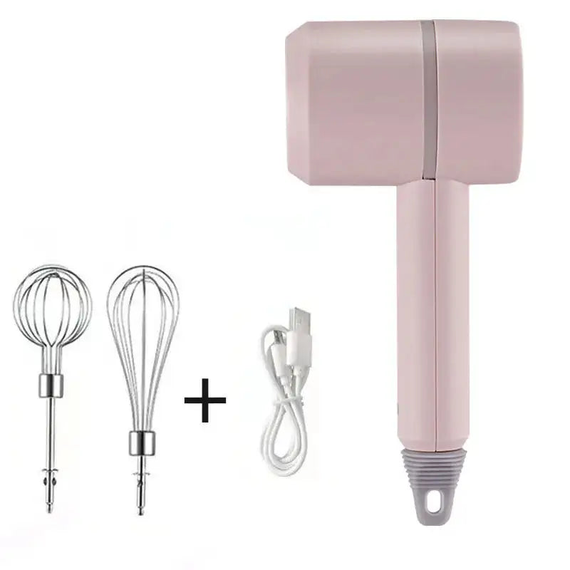 USB 2 In 1 Electric Milk Frother And Chopper Whisk 3 Speed Pink 1 / United States