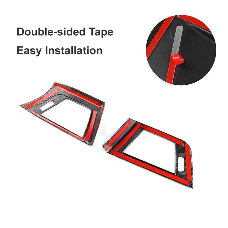 BMW 3/4 Serisi Ön Merkez Hava Ventleri için Havalandırma Çerçevesi Trim Karbon Fiber Görünüm 2 Parça Set