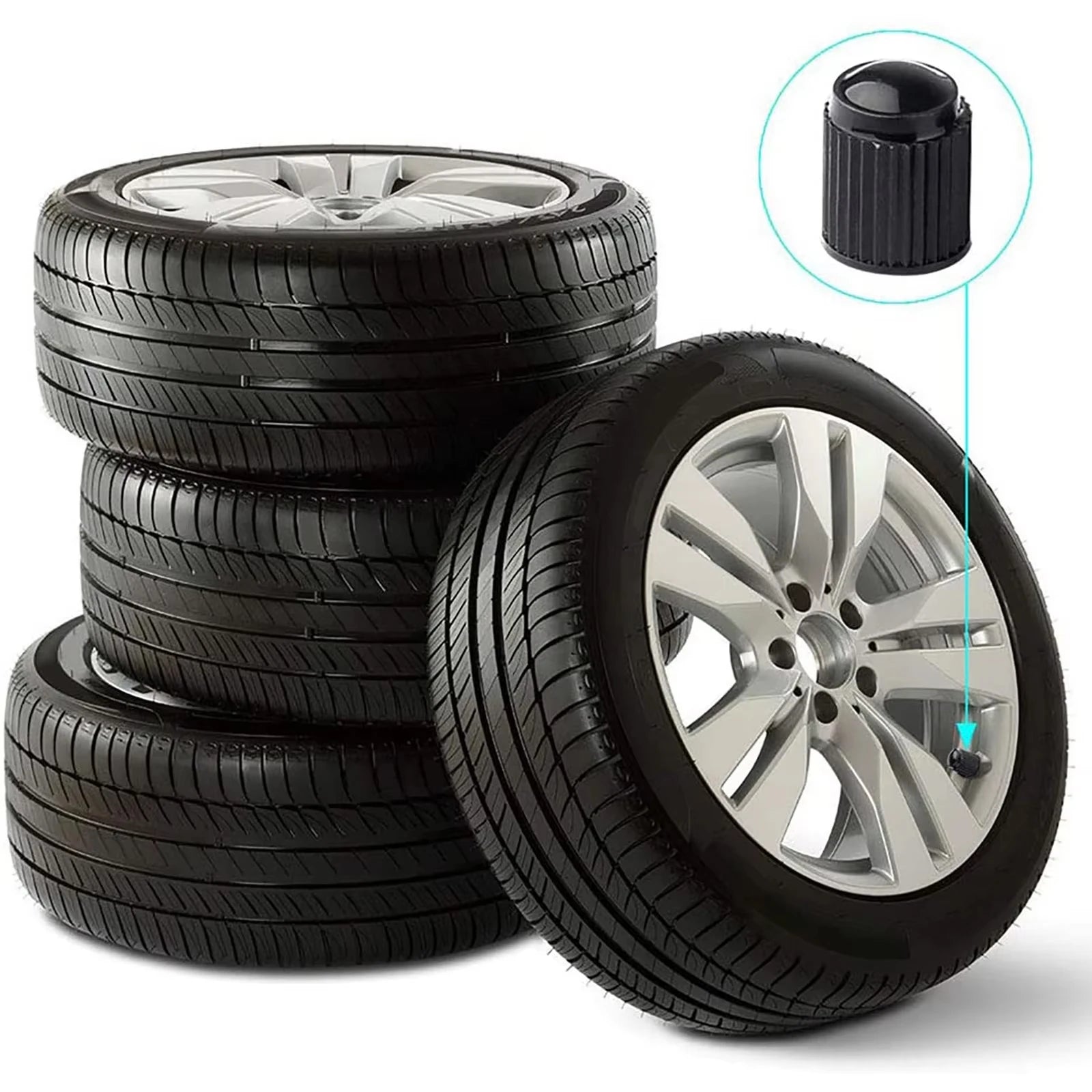 QMZ01-8 8 Pcs Tire Valve Stem Caps &ndash; Universal Protection