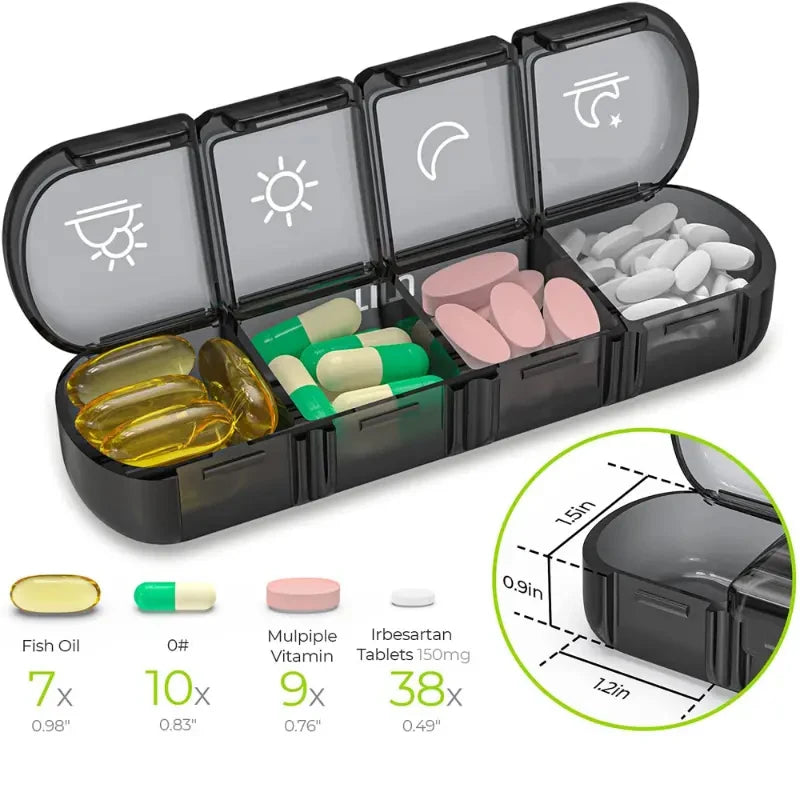 Portable 7 Days 21 Grids Pill Box &ndash; Large Capacity Case