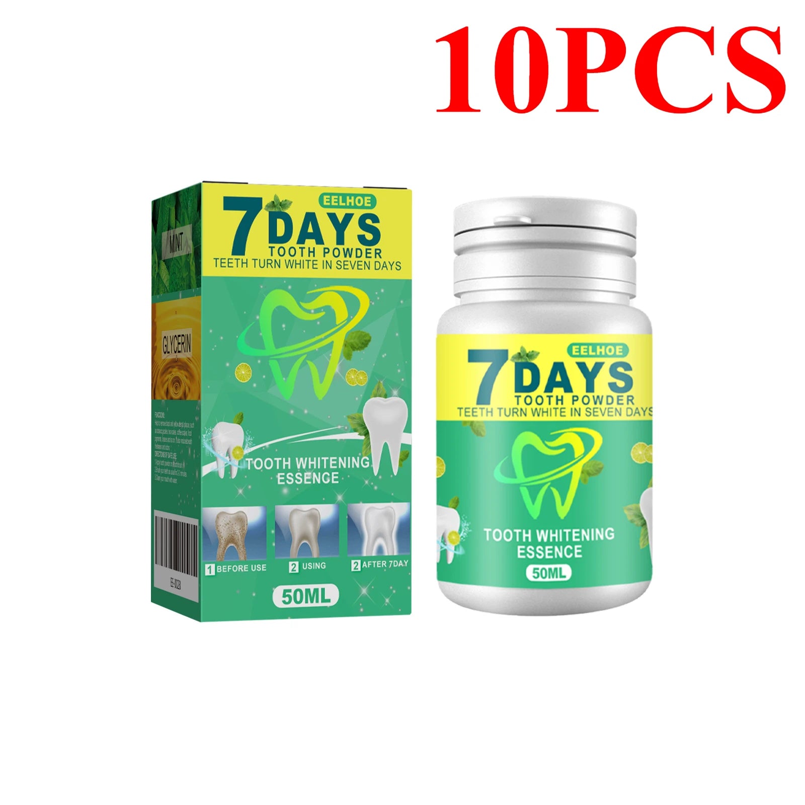 5 Days Whitening Tooth Powder &ndash; Effective Stain Removal for Radiant Smile 10PCS