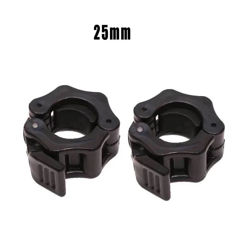 Premium Barbell Collar Locks - Secure &amp; Durable Weight Lifting Clips Black-25mm 1Pair