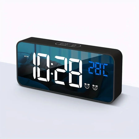 Voice Control Digital Alarm Clock with TEMP, Dual Alarms, Snooze &amp; Night Mode