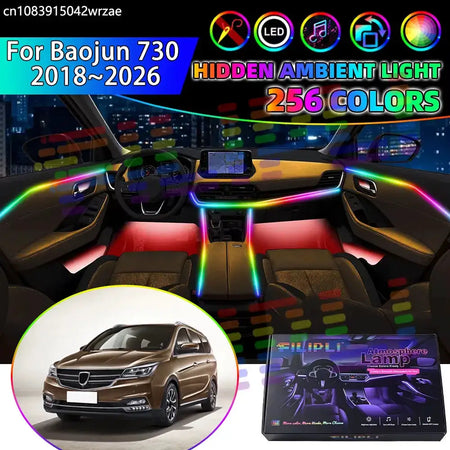 For Baojun 730 2018~2026 MK2 CN210M RGB Car Interior Ambient Lights Strips Breathing Lighting Kit App Control LED strips Auto by InterCyprus Trading Ltd
