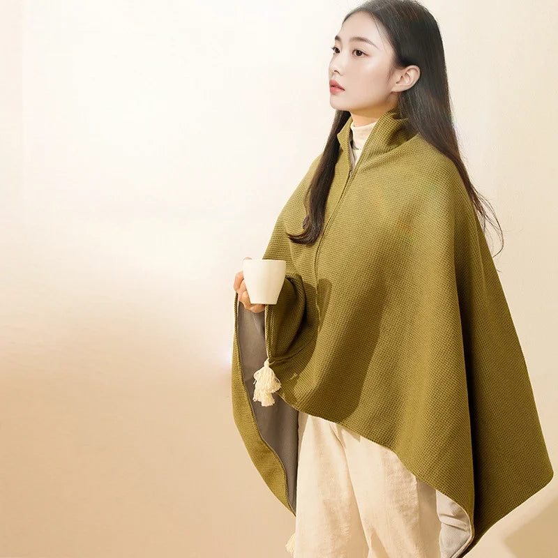 Wearable Electric Blanket &ndash; Three Heating Levels USB Powered green