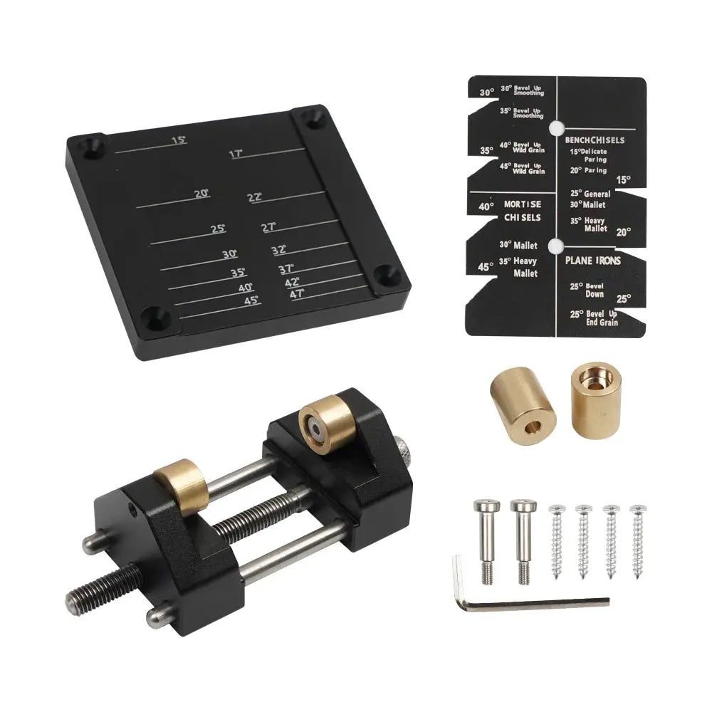 5/32" to 3" Chisel Honing Guide Adjustable Jig Guide Tool for Metal Wood Chisel Abrasive Sharp Fixed Angle Sharpener Kit by InterCyprus Trading Ltd