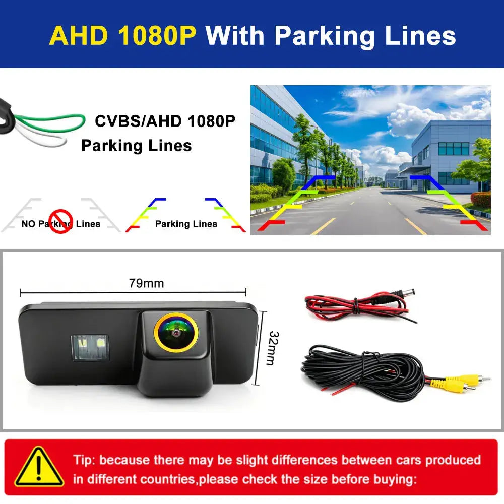 AHD 1080P Dynamic Track Rear View Camera Fit VW Magotan Golf7 Scirocco Phaeton Beetle Skoda Superb Dynamic Trajectory Waterproof by InterCyprus Trading Ltd