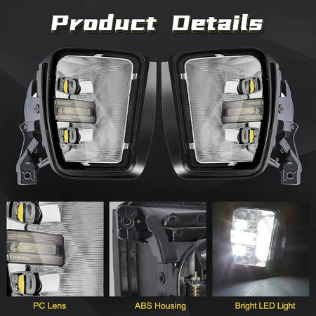 2-in-1 For Dodge Ram 1500 2013 2014 2015 2016 2017 2018 LED Fog Lamp DRL Daytime Running Lights White Waterproof Car Accessories by InterCyprus Trading Ltd