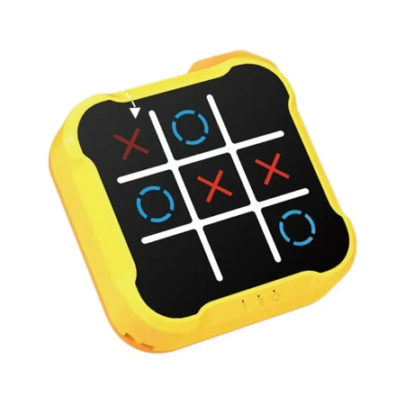 Portable Electronic Tic-Tac-Toe Game: Montessori Puzzle &amp; Chess Set for Kids and Adults Yellow
