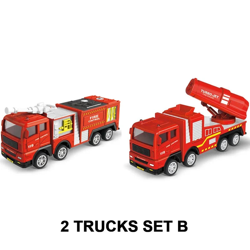 Inertia Fire Truck Toy &ndash; Realistic Pull Back Ladder Action 2 TRUCK B