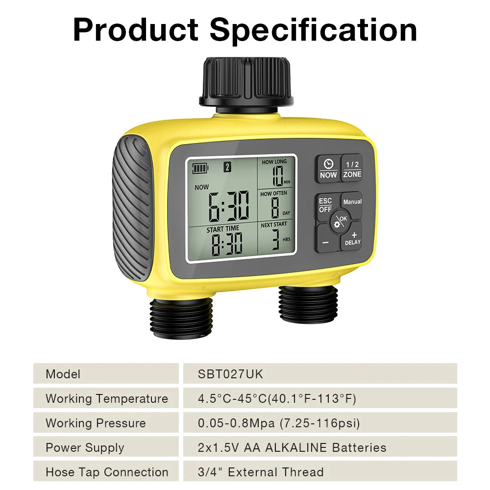 Large Screen Digital Water Timer &ndash; Efficient Watering Control