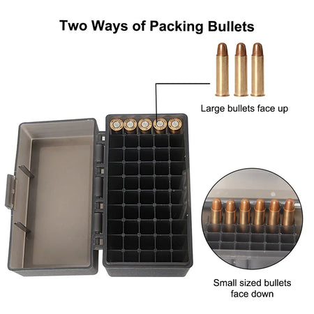 L1QPJ0502 50-Round Flip-Top Rifle Ammo Box &ndash; Easy Access