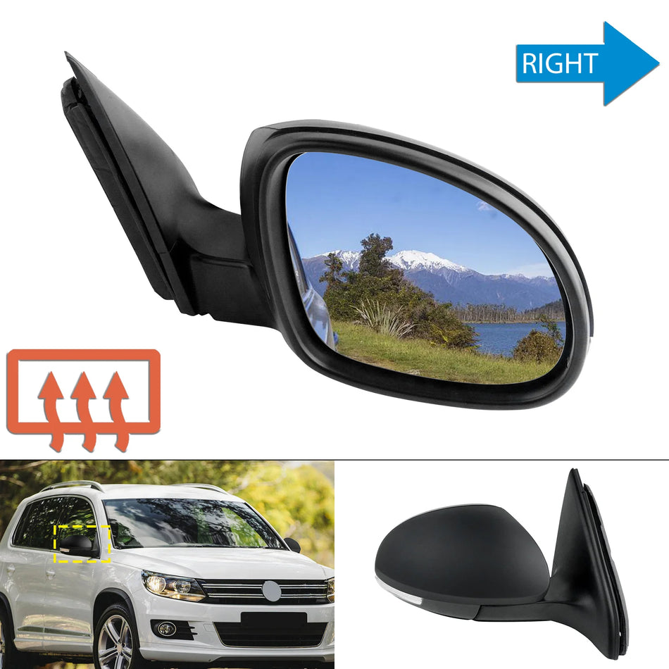 VW Tiguan Heated Electric Wing Door Mirror Indicator Primed Right Side