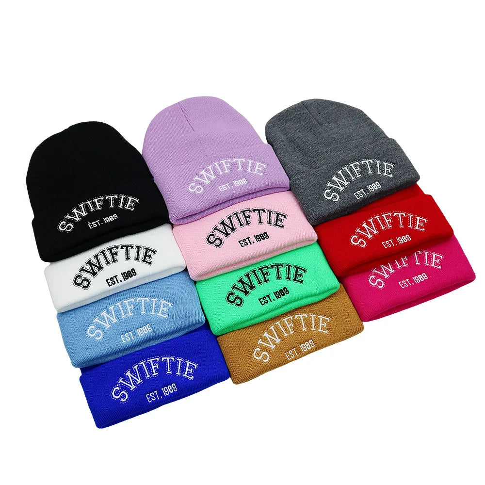 SWIFTIE 1989 Embroidered Unisex Beanie - Windproof Acrylic Knit Hat