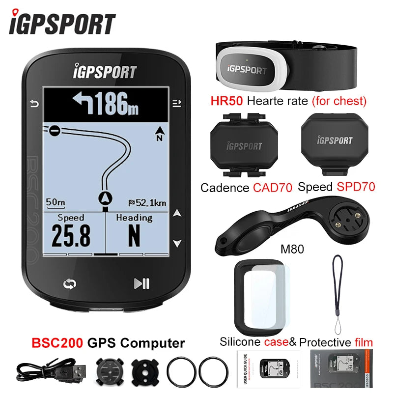 iGPSPORT BSC200 &ndash; Wireless Waterproof GPS Cycling Computer 200 HR50 FULL / CHINA