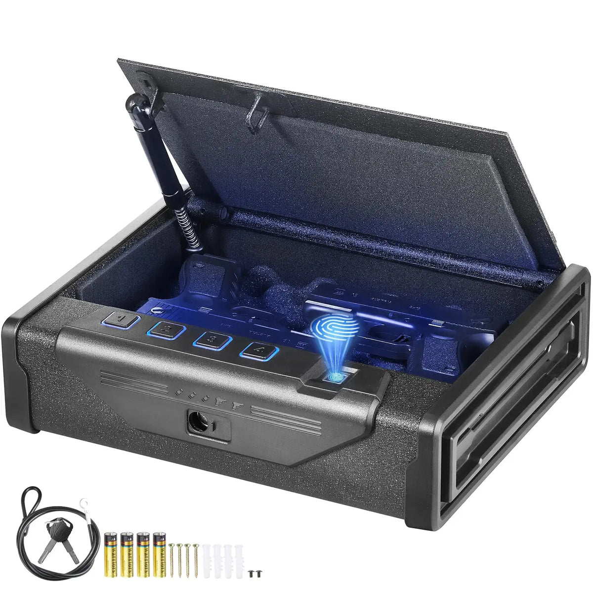 Steel Pistol Gun Safe 3 Way Quick Access Biometric