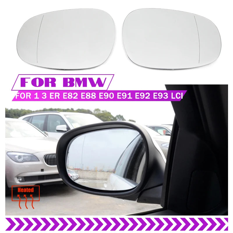 BMW Kreiso Labā Siltā Baltā Spoguļa Stikls Plaša Leņķa