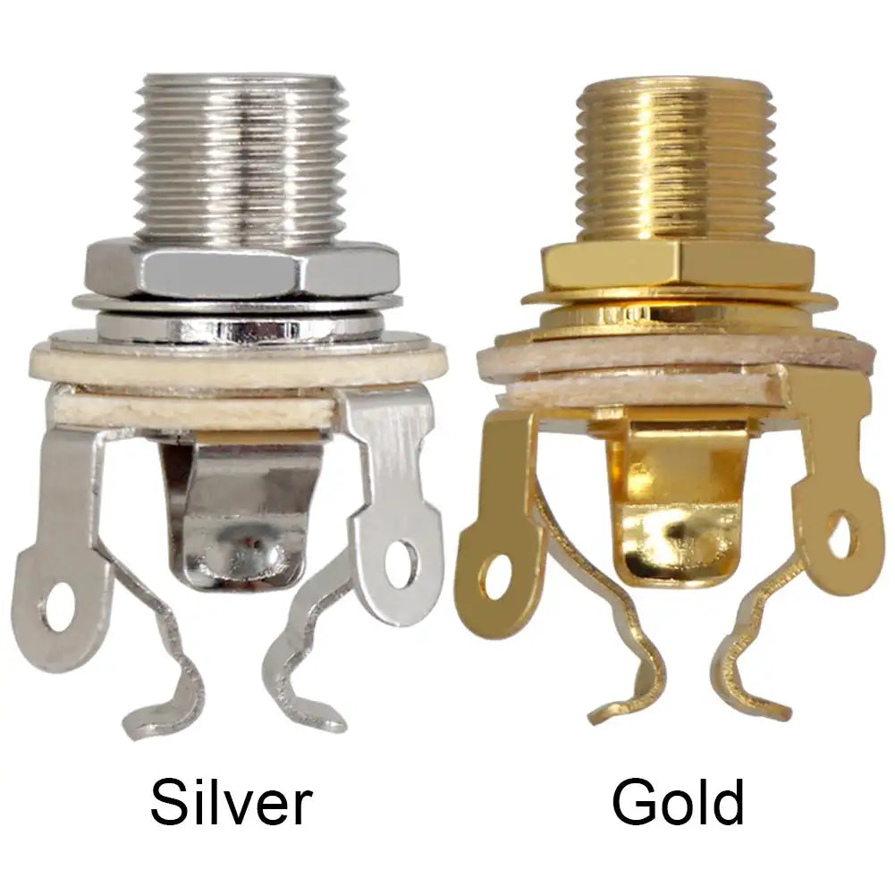 2Pcs One Quarter Inch Guitar Mono Output Jacks Metal Socket