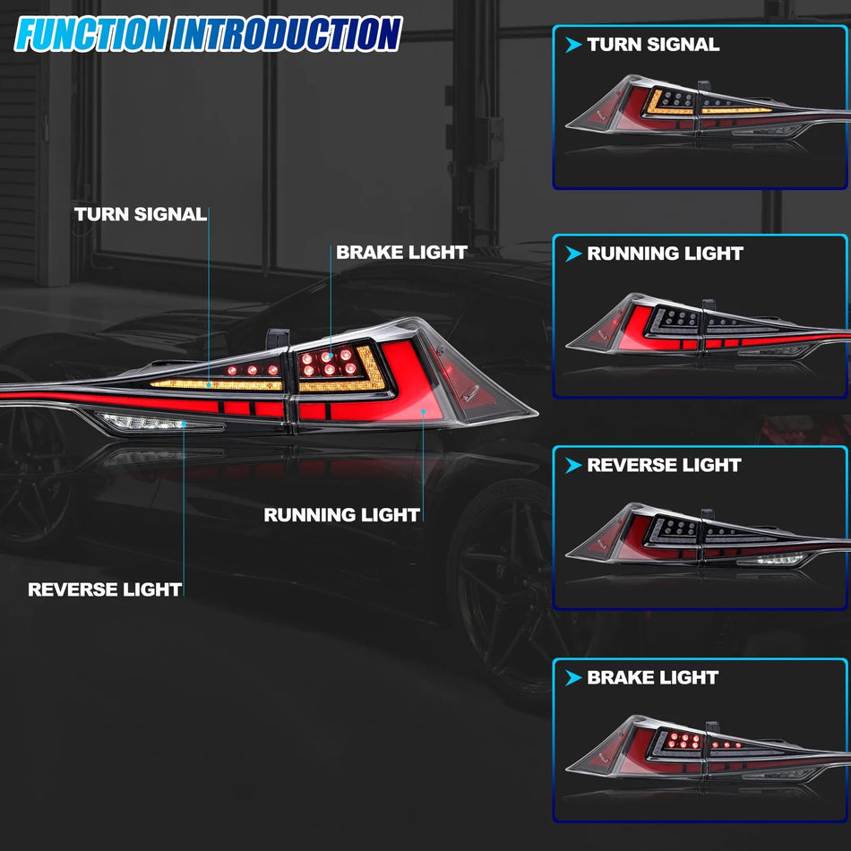 Zadní světla Lexus IS LED s animací při spuštění, čirý plast