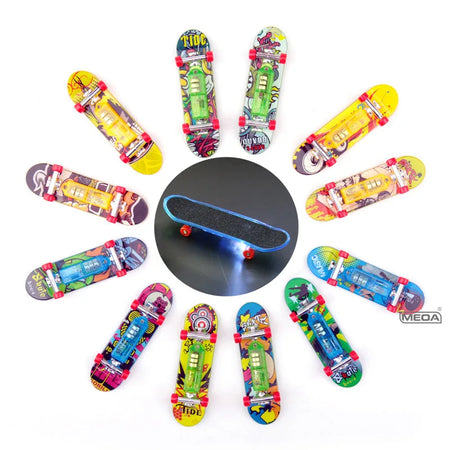 Luminous Metal Bridge Finger Skateboard Set &ndash; Illuminated Fun