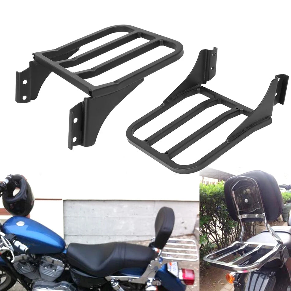 Motorcycle Black Backrest Sissy Bar &ndash; Durable Iron Construction Default Title