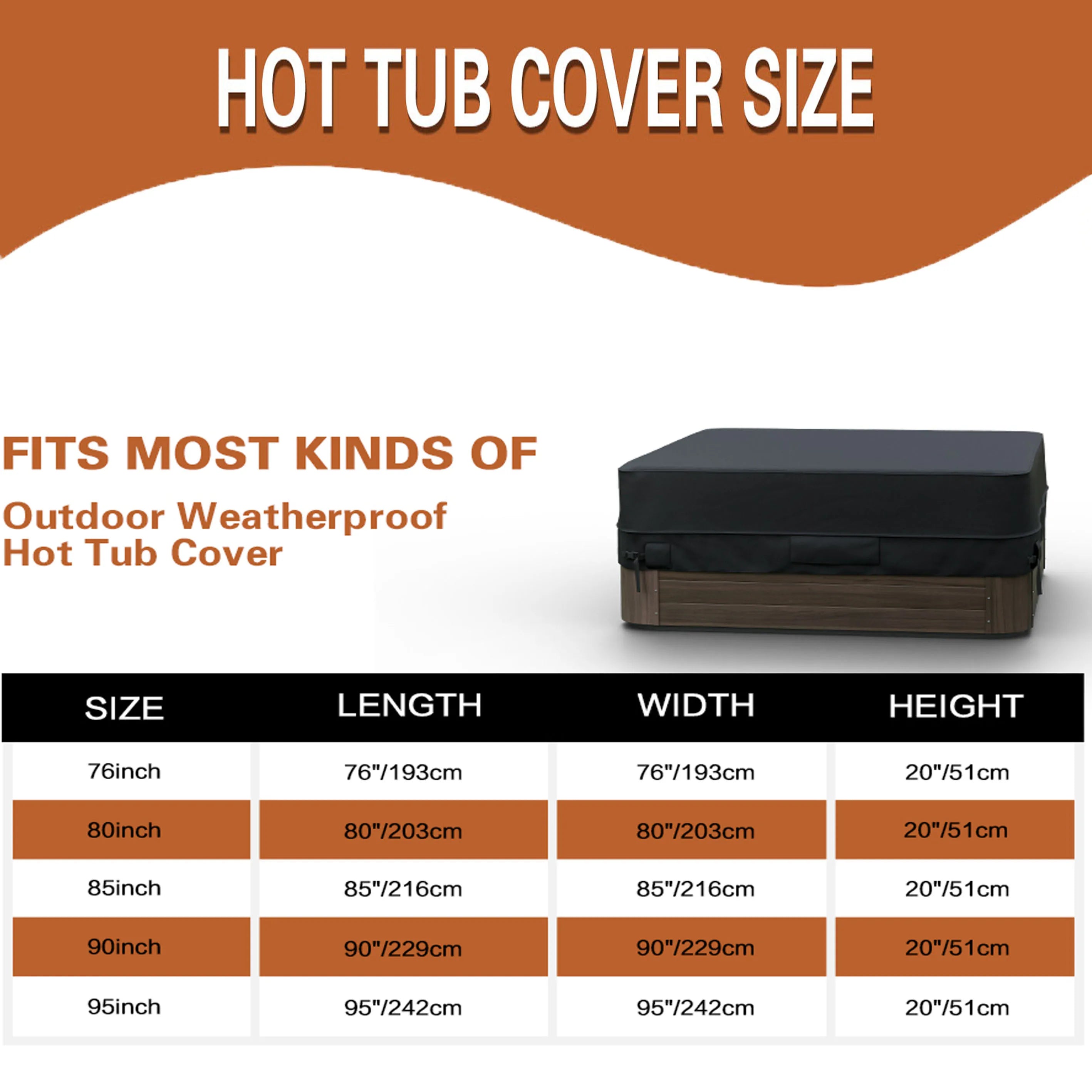 600D Oxford Hot Tub Dust Cover Cap &ndash; Waterproof UV Guard