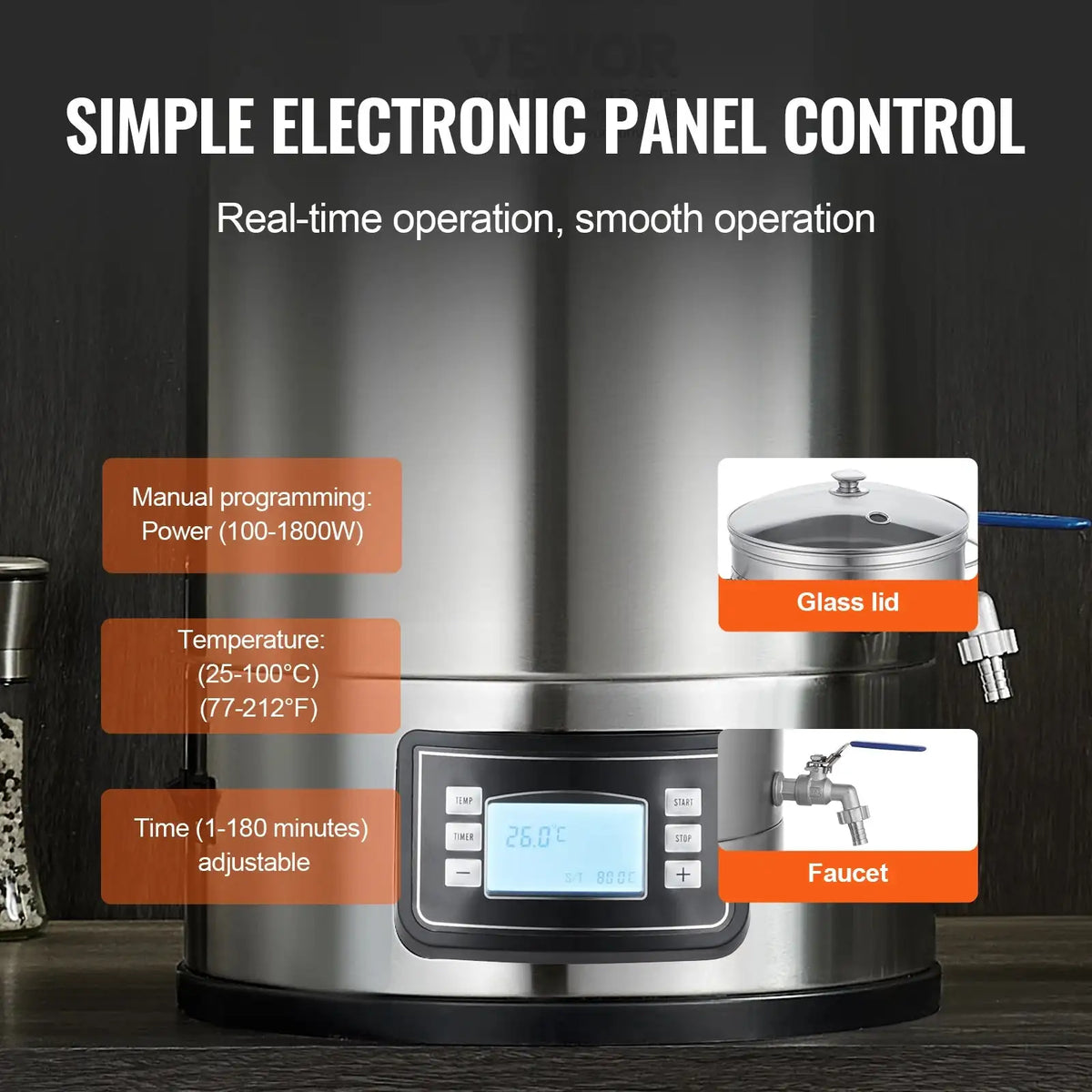 8 Gallon Electric Brewing Stainless Steel Pot